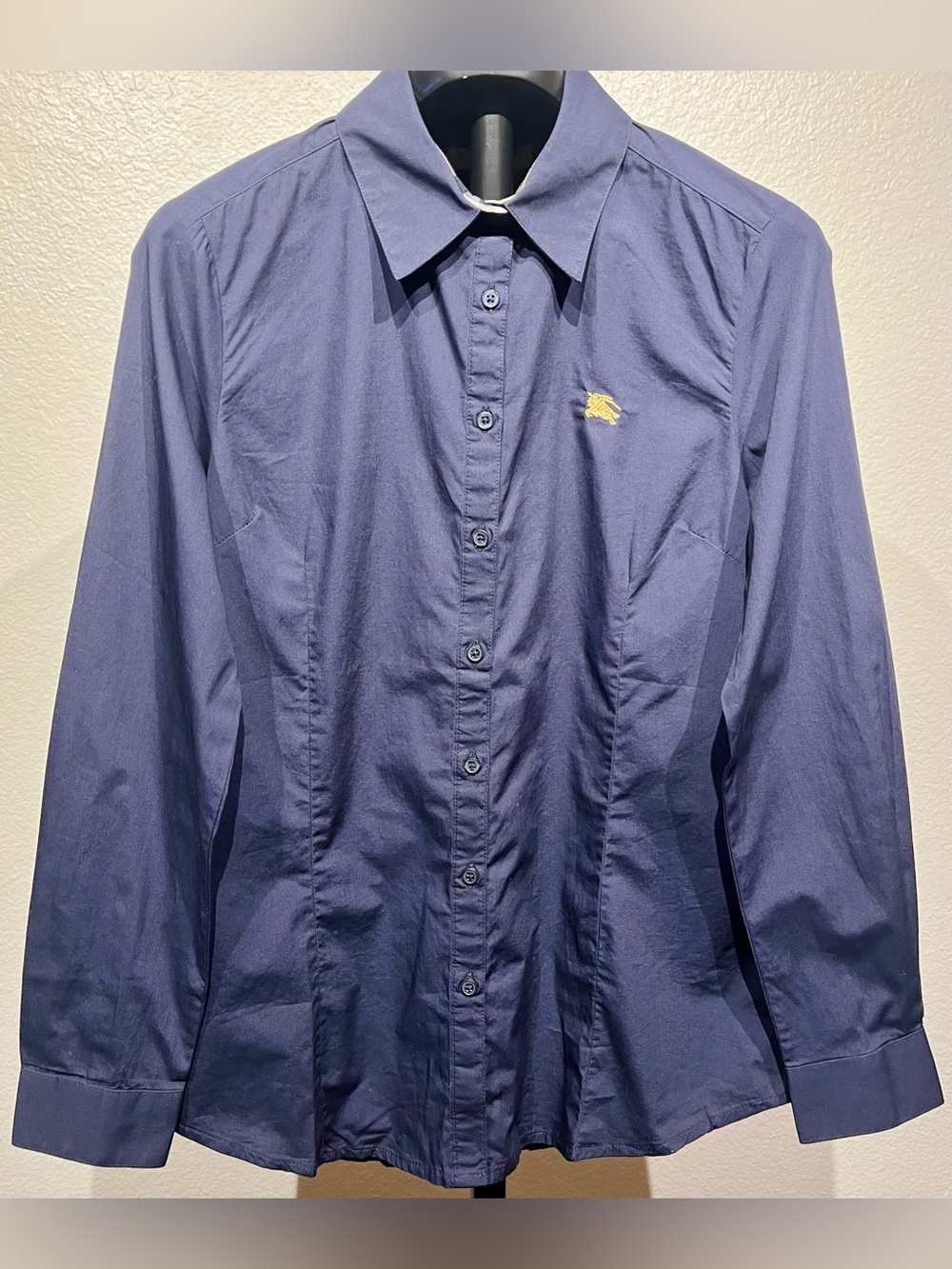 Burberry Navy Blue Button-Down Shirt - Size M (Women’s)